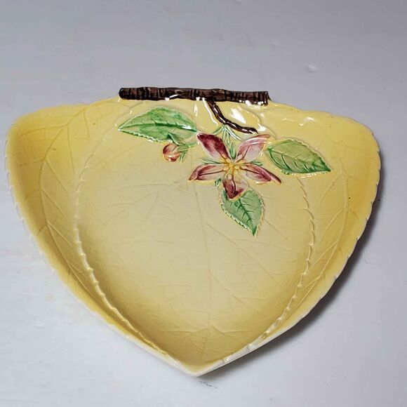 Carlton Ware Yellow Candy Dish Pink Flower Vintage - Picture 4 of 8